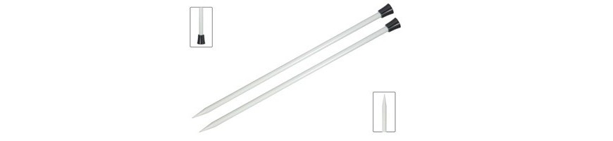 40 cm - Basix Aluminium breinaalden met knop